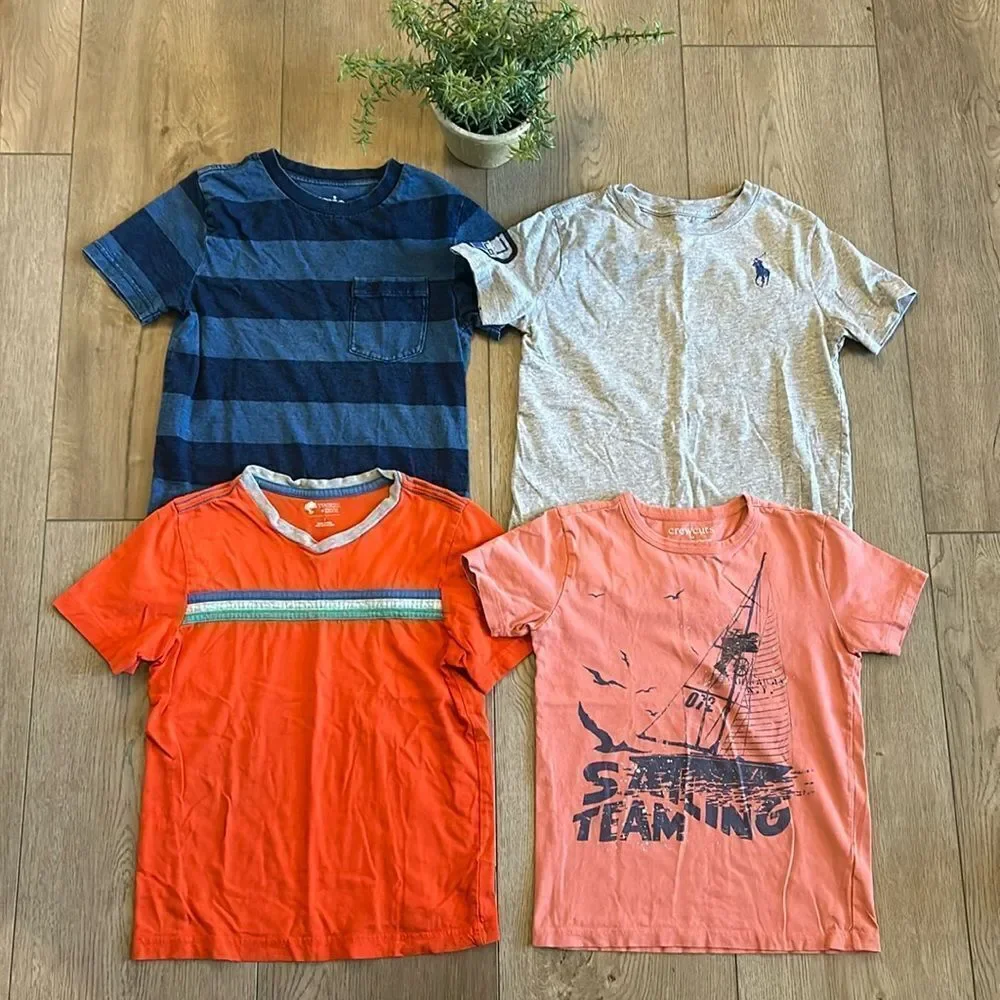 ((4 PIECE)) BOYS PREMIUM TEE BUNDLE POLO CREWCUTS TUCKER AND TATE JOHNNIE B SZ 7